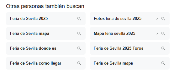 Busquedas feria de Sevilla en Google