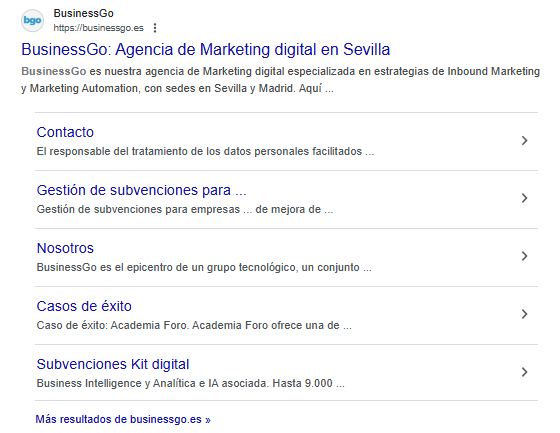 Busqueda Google BussinesGo: Agencia de Márketing Digital en Sevilla