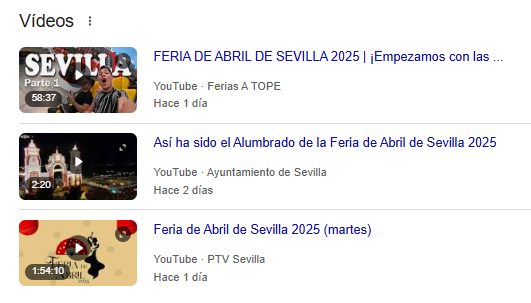 Vídeos feria de abril Sevilla 2025
