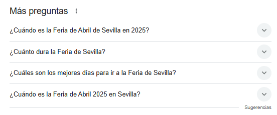 Preguntas google cuándo es la feria de Abril?