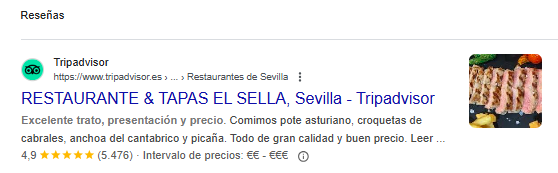 Reseña trip advisor restaurante el sella